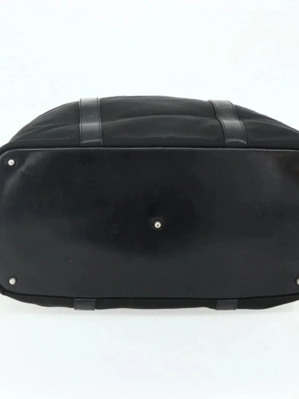 GUCCI Bamboo Hand Bag Nylon Black Silver 002 2854 0412 5 Auth